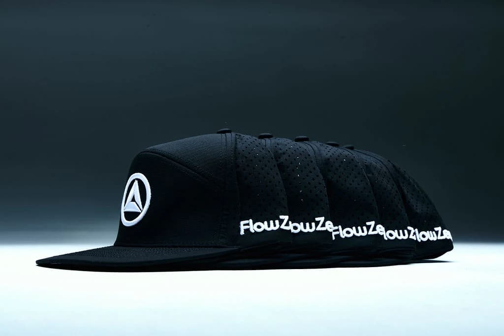 FlowZen flat bill snapback showing the printed lining